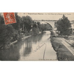 94 NOGENT-SUR-MARNE. Le Petit Bras de la Marne et train sur le Viaduc 1910