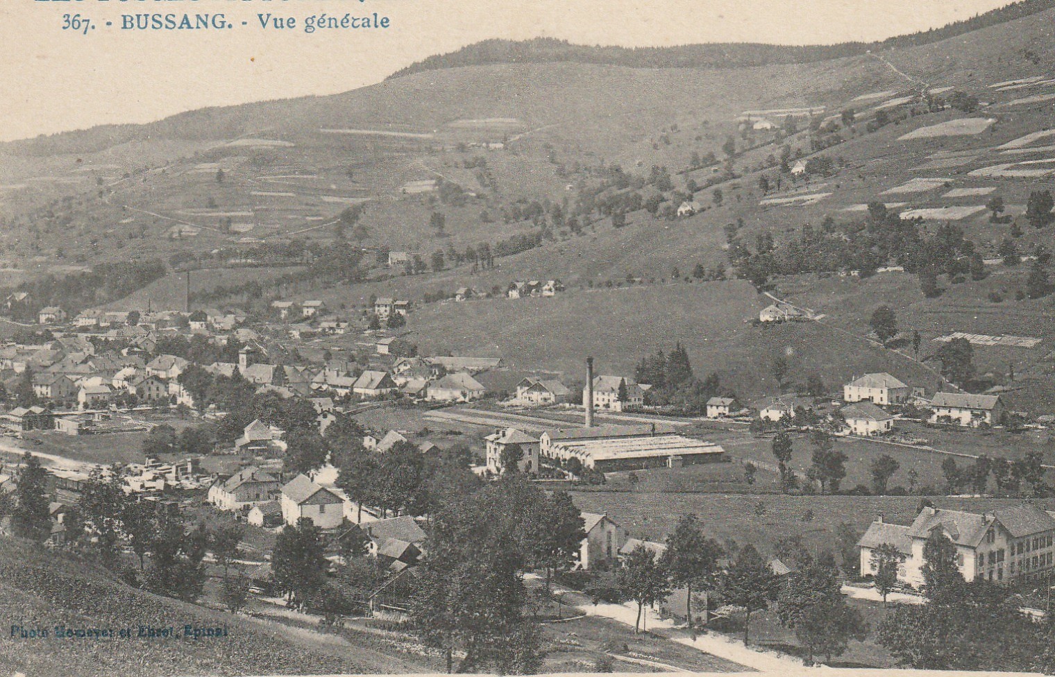 88 BUSSANG. Vue générale sur la Ville et Usines 1918