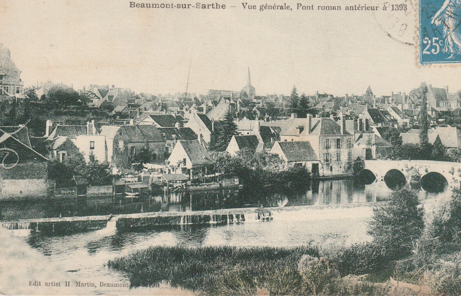 72 BEAUMONT-SUR-SARTHE 1928. Pont romain antérieur à 1393