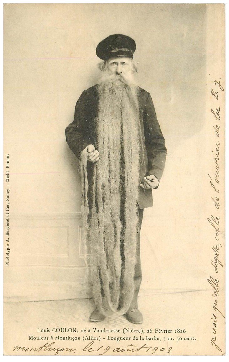 carte postale ancienne 03 MONTLUCON. La barbe de Louis Coulon mouleur 1903