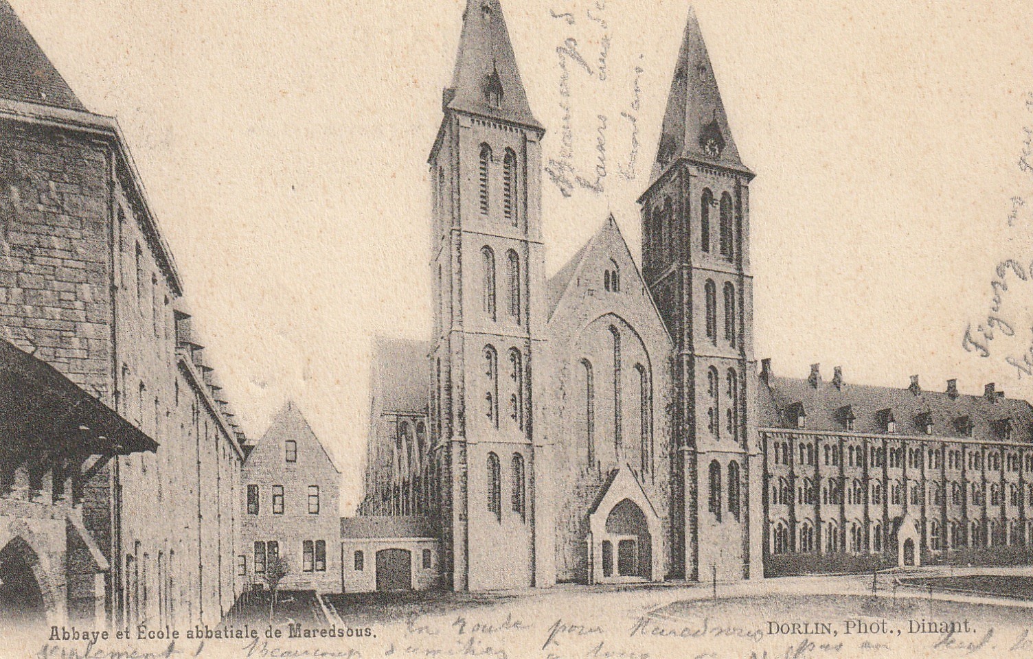 Belgique ANHEE Abbaye et Ecole abbatiale de Maredsous 1903