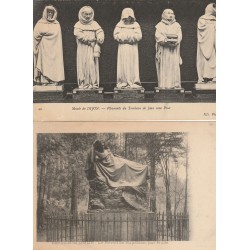 2 x cpa 21 DIJON. Pleurants du Tombeau de Jean sans Peur et Réveil de Napoléon par Rude
