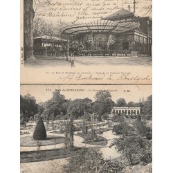2 x cpa 75016 BOIS DE BOULOGNE. Café de la Grande Cascade 1903 et Roseraie de Bagatelle
