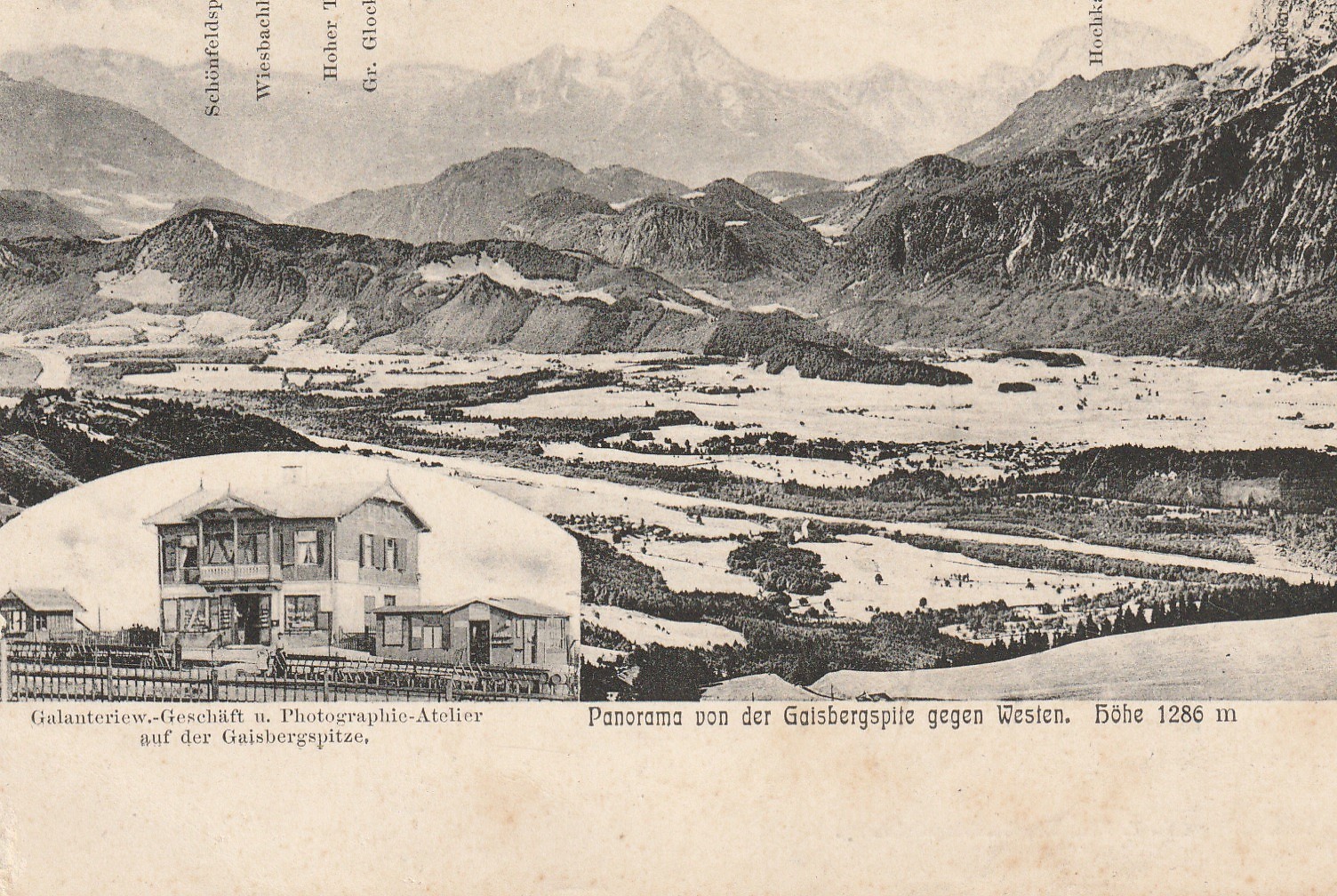 AUTRICHE Panorama von der Gaisbergspitze gegen Westen vers 1900