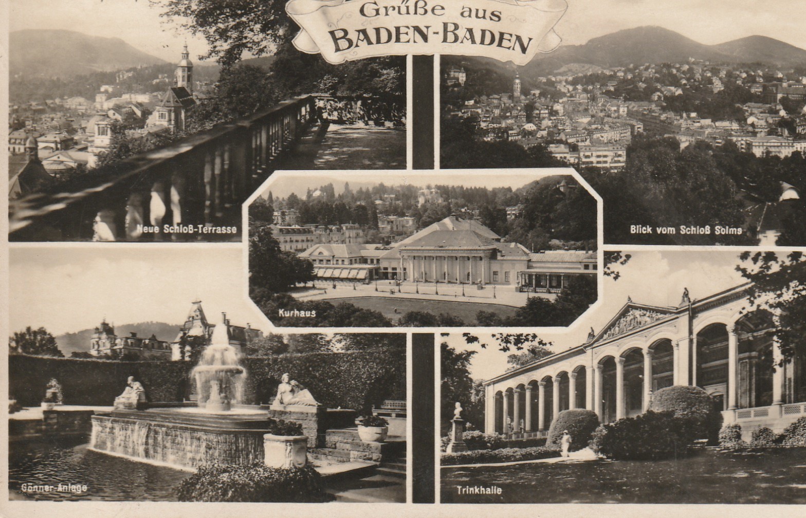 Allemagne Photo cpa BADEN-BADEN. Multivues