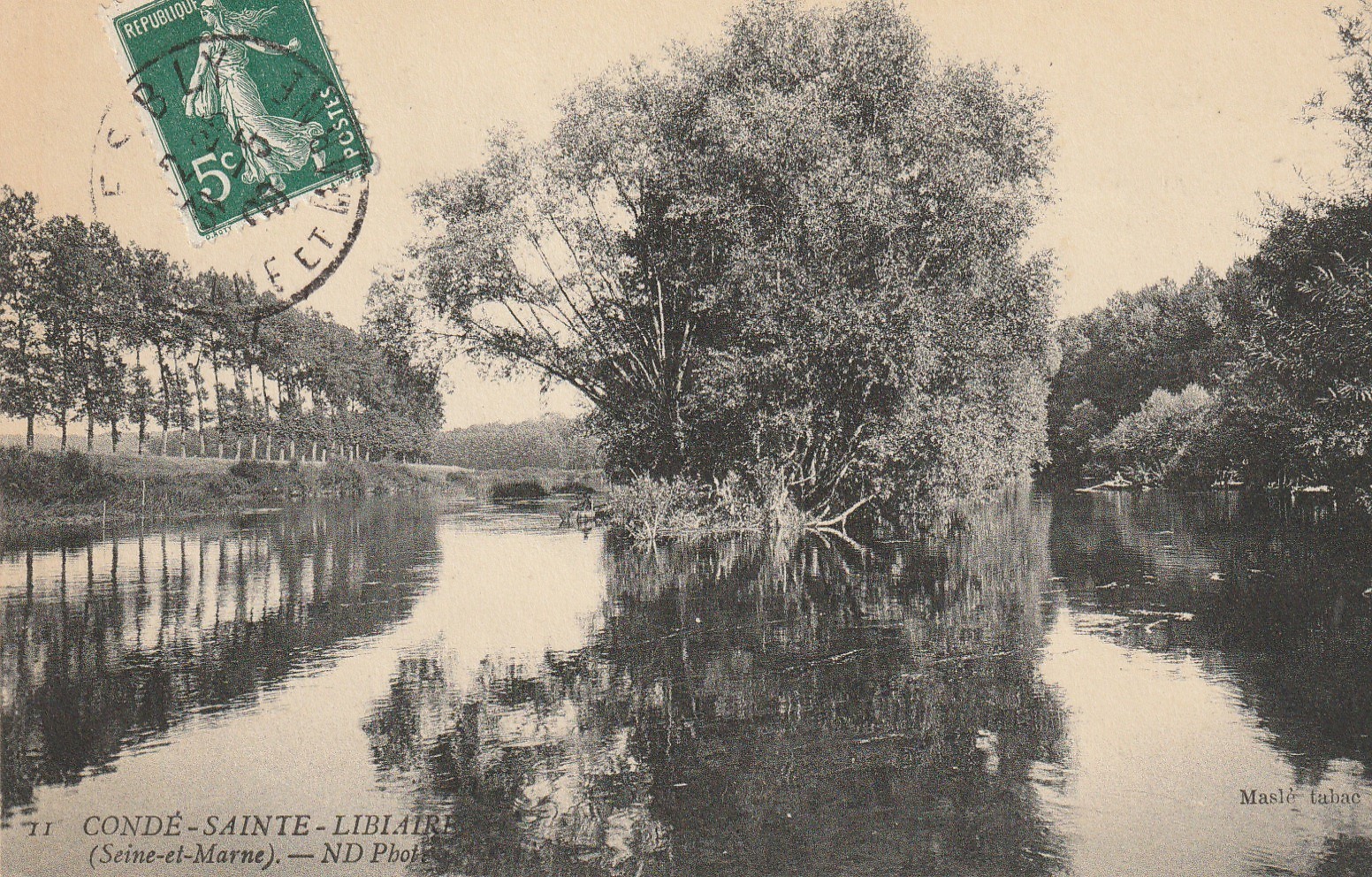 77 CONDE-SAINTE-LIBIAIRE. L'Île sur le Canal 1909