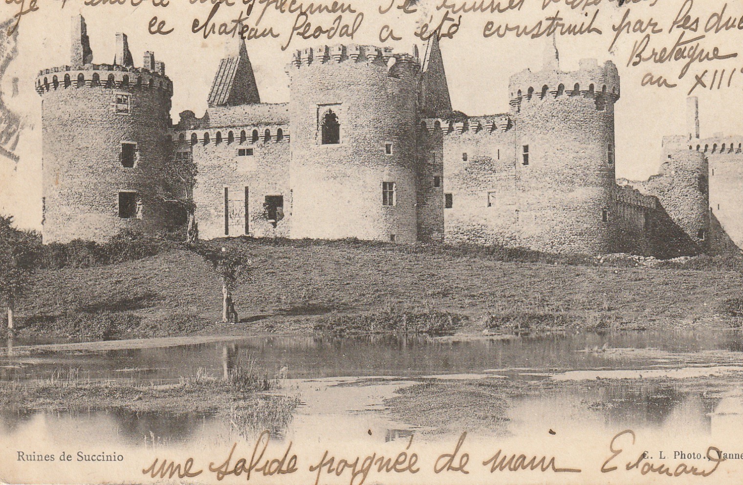 56 CHATEAUX DE LA PRESQU'ILE DE RHUYS RUINES DE SUCCINIO 1903