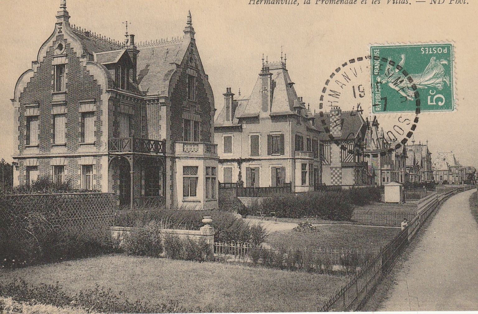 14 HERMANVILLE. La Promenade de la Mer et les Villas 1914