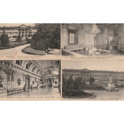 4 cpa 60 COMPIEGNE. Château, Parc Banc Napoléon, Façade, Salle des Gardes et Grand Salon Réception Dames d'Honneur