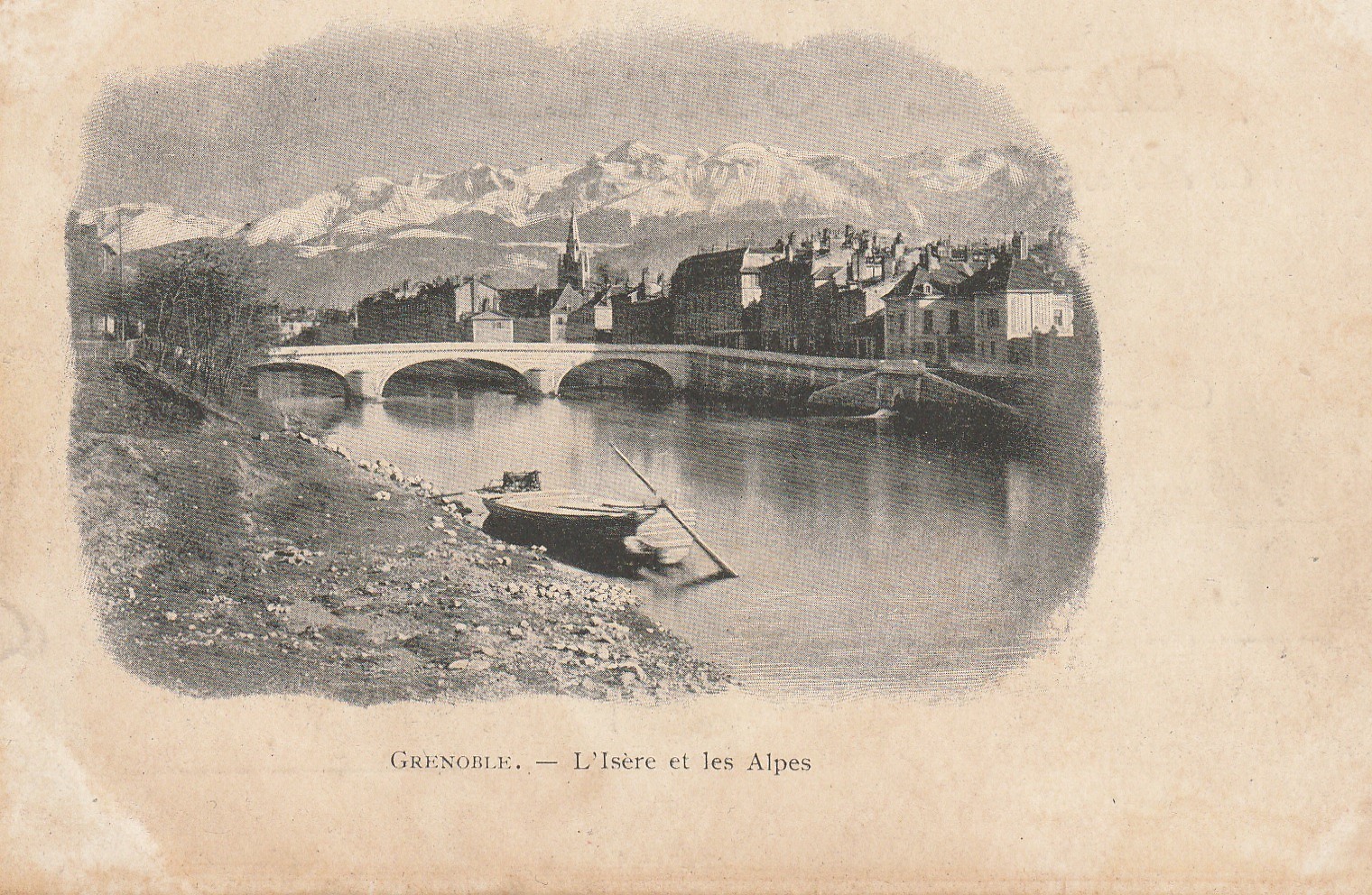 38 GRENOBLE. L'Isère et les Alpes vers 1900
