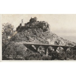 Photo cpa petit format 06 EZE-SUR-MER. Viaduc et Village 1938