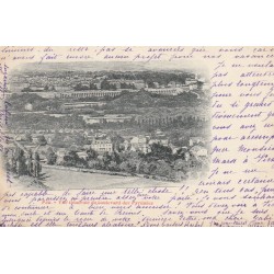 64 PAU. Vue générale du boulevard des Pyrénées cpa RARE 1901