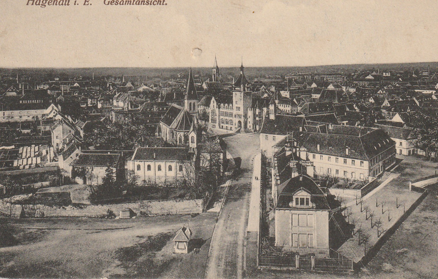 67 HAGENAU ou Haguenau. Gesamtansicht 1918