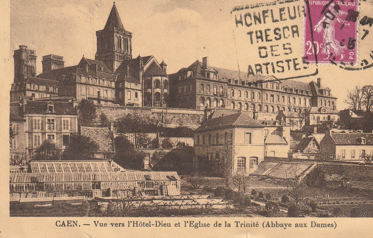 14 CAEN. Hôtel-Dieu et Eglise de la Trinité 1925