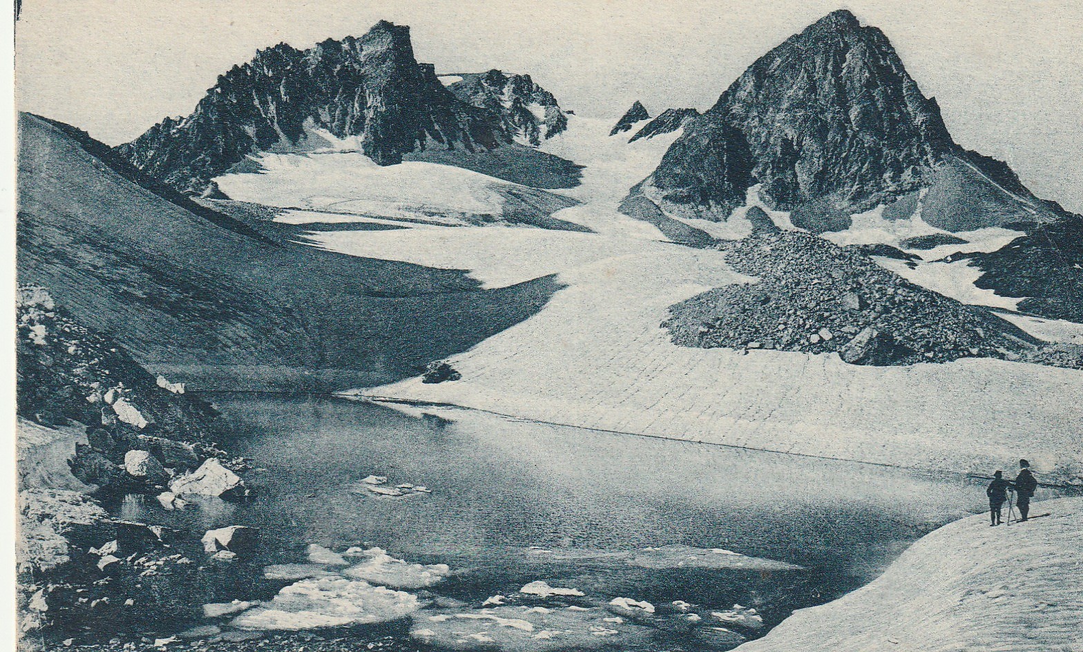 73 MODANE. MONT ET GLACIER DU THABOR avec promeneurs