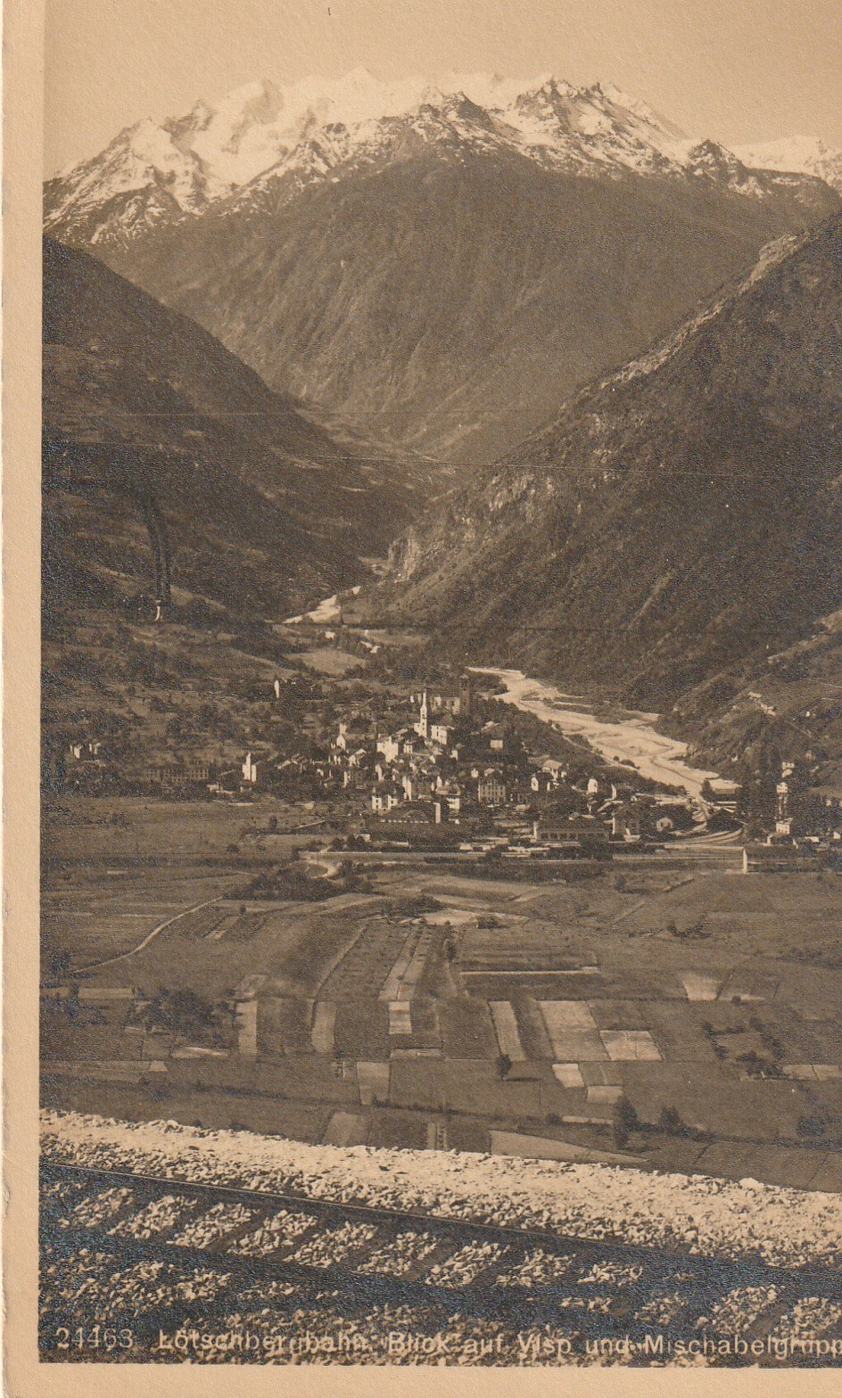 SUISSE Lötschberg-Bahn - ¨Blick auf Visp und Mischabelhörner