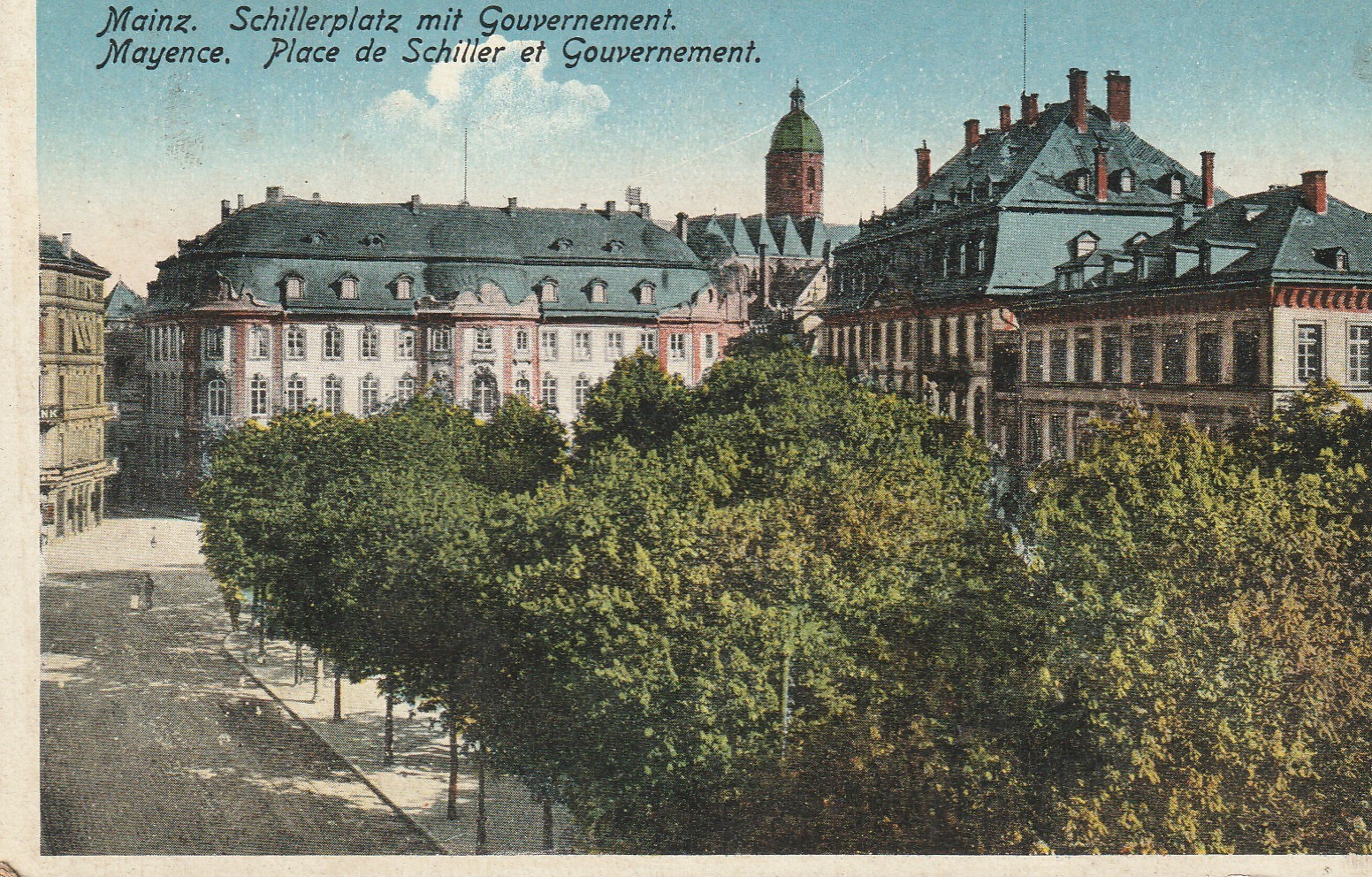 Allemagne MAINZ MAYENCE. Place de Schiller et Gouvernement