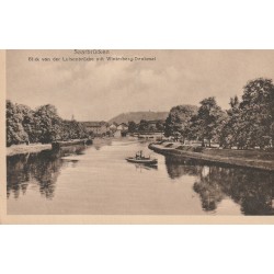 Allemagne SAARBRÜCKEN Sarrebruck . Blick von der Luisenbr¨cke mit Winterberg-Denkmal 1919