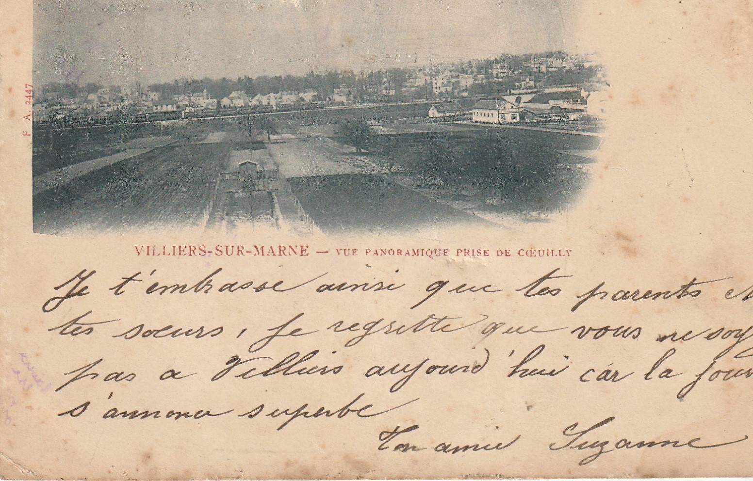 94 VILLIERS-SUR-MARNE. Vue panoramique prise de Coeuilly 1901