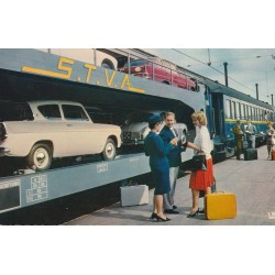 Photo cpsm petit format Transports Chemins de fer Français TRAIN AUTO-COUCHETTES
