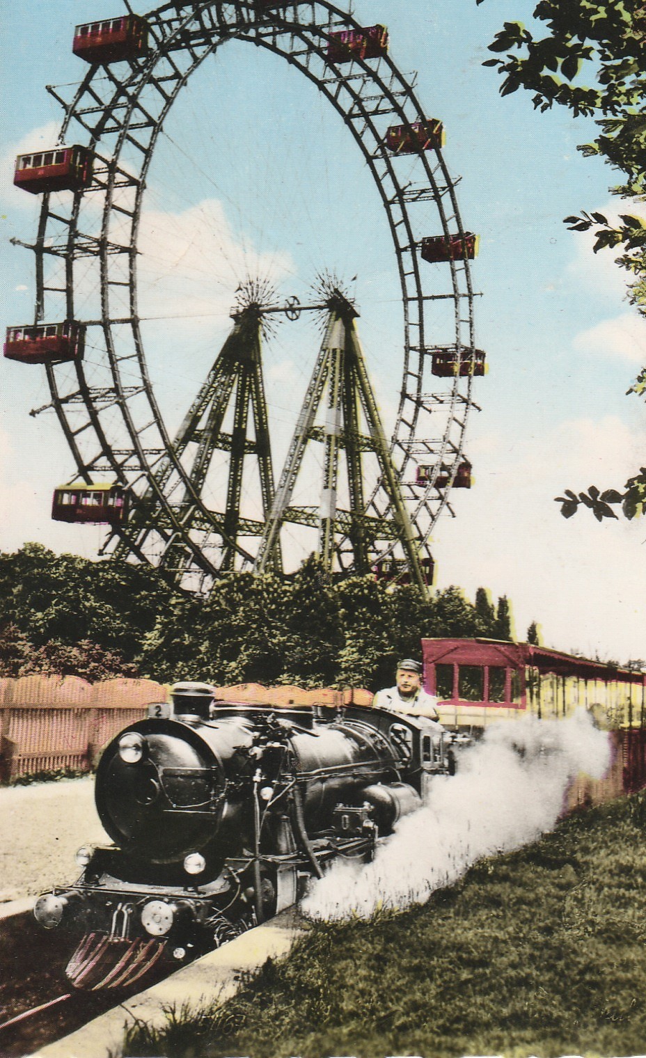Photo cpsm petit format Autriche WIEN VIENNE. Le Prater et la Roue Géante 1963