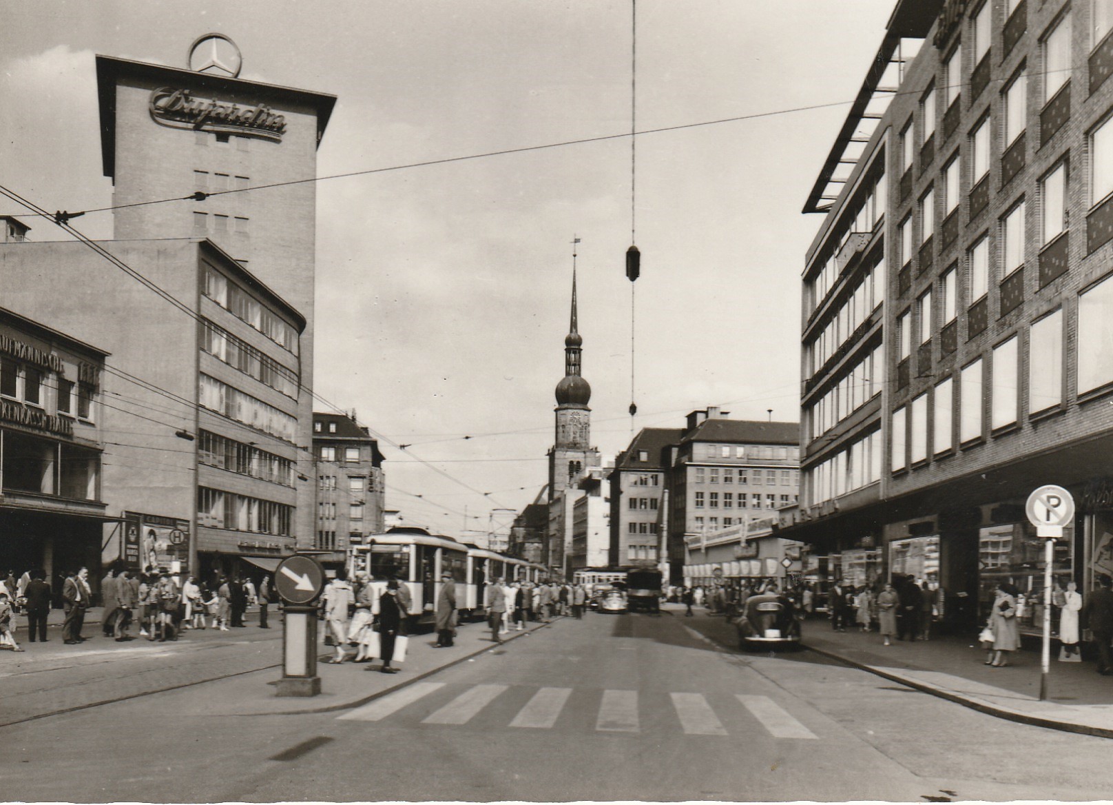 Photo cpsm grand format Allemagne DORTMUND Kampstrasse avec tramways