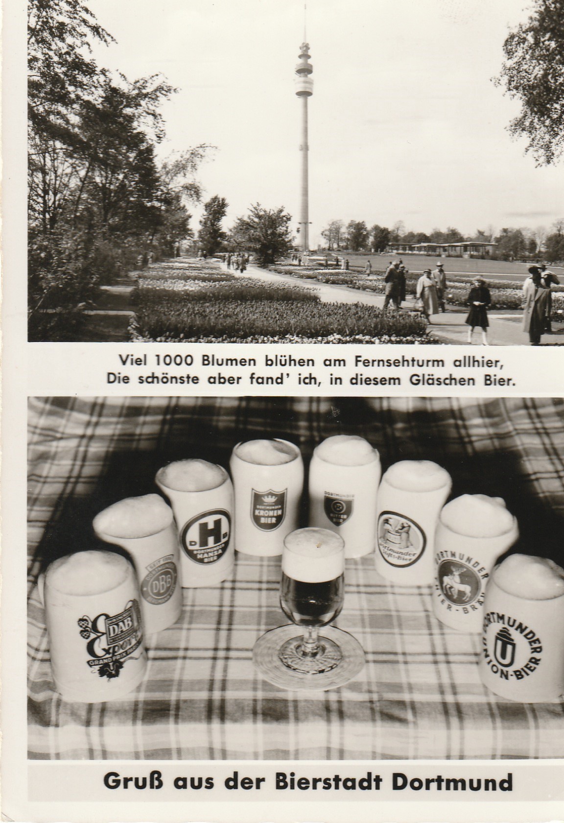 Photo cpsm grand format Allemagne DORTMUND Gruss aus der Bierstadt