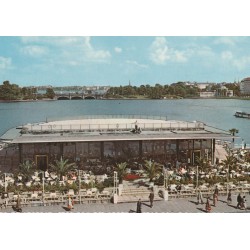 Photo cpsm grand format Allemagne HAMBURG. Alsterpavillon und Binnenalster