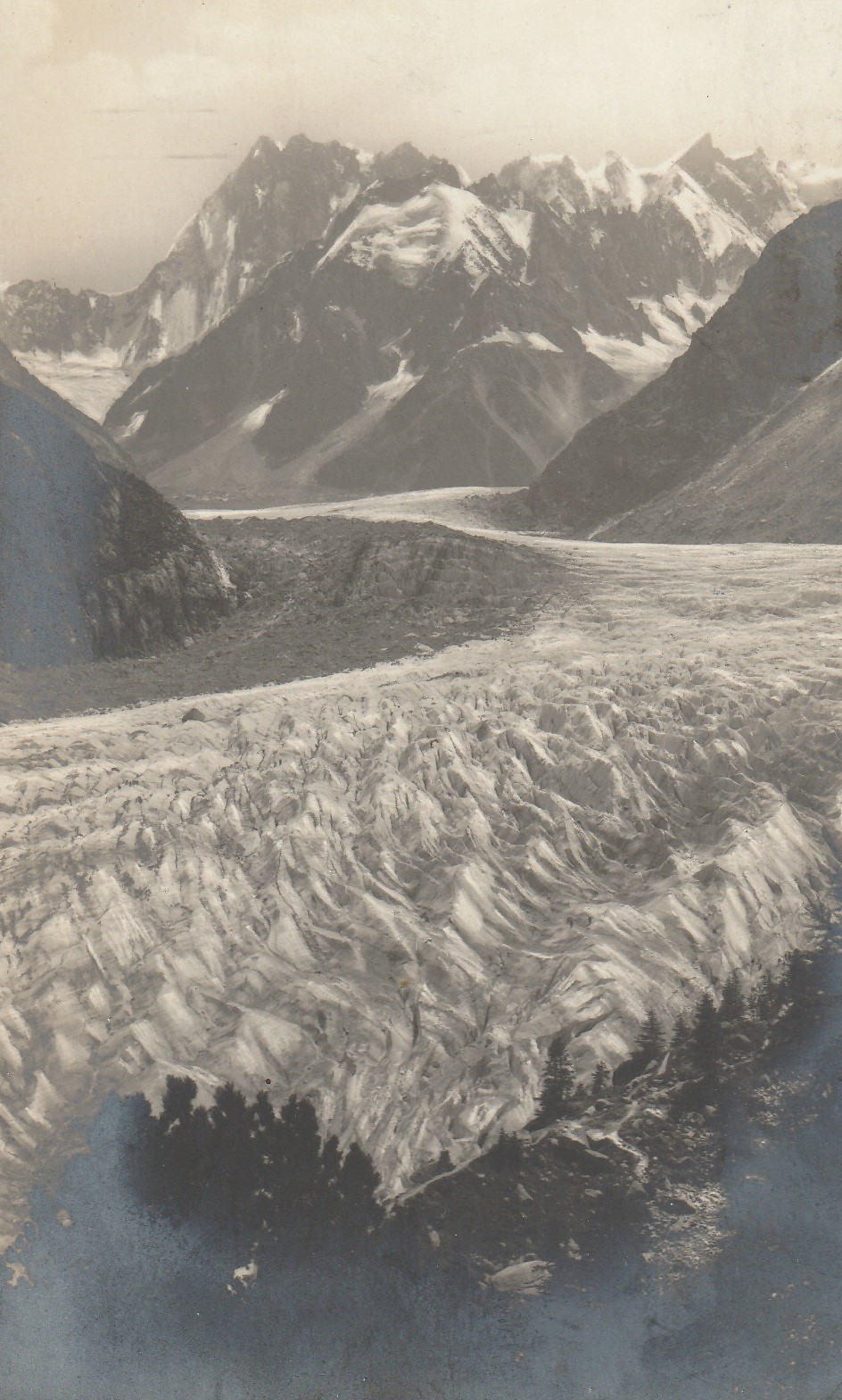 Photo cpa 74 CHAMONIX-MONT-BLANC. La Mer de Glace 1944