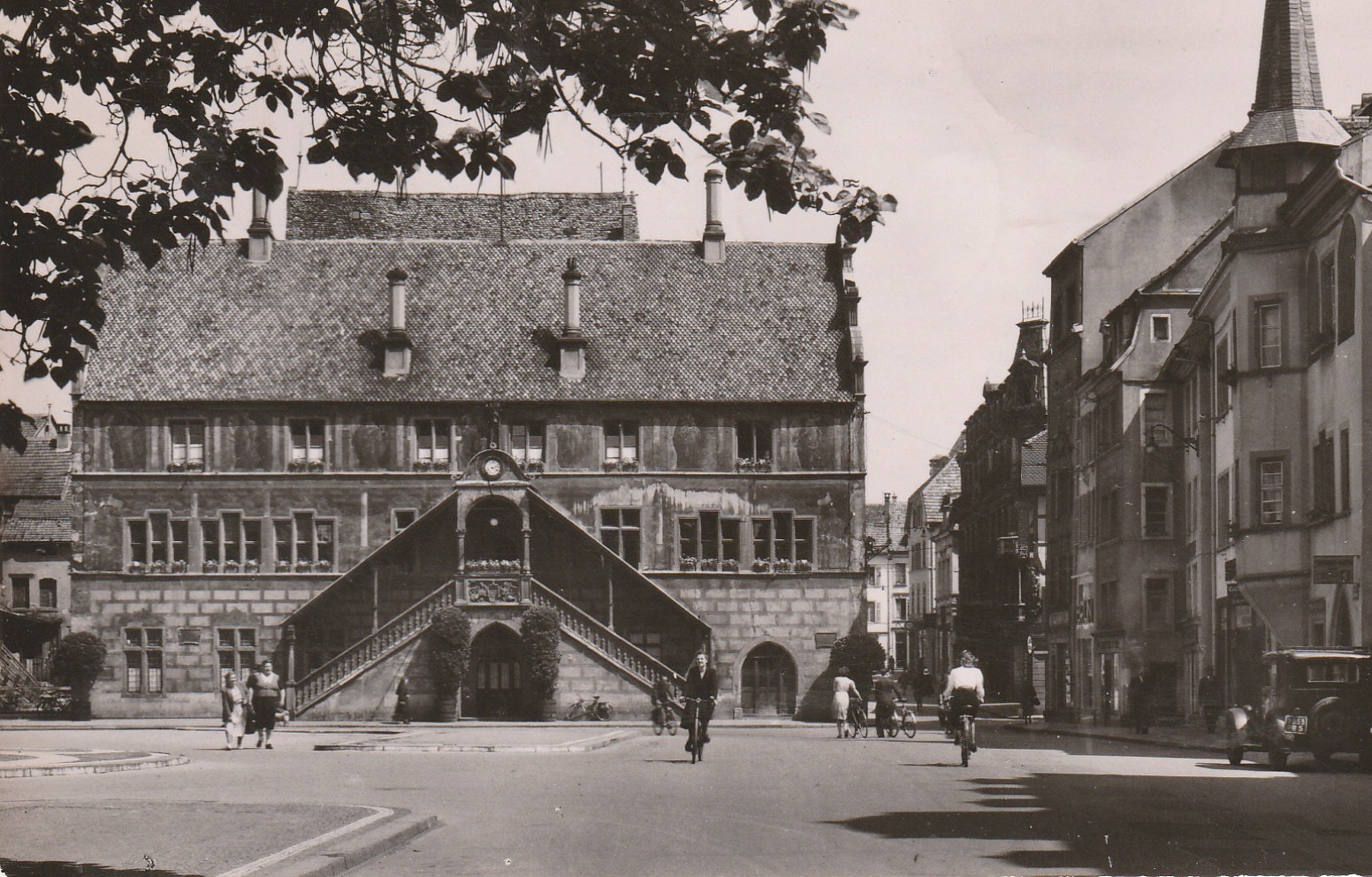Photo cpsm petit format 68 MULHOUSE. Hôtel de Ville Place de la Réunion 1953