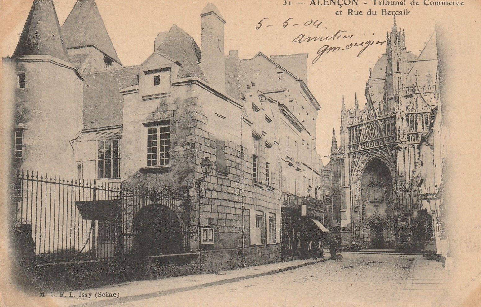 61 ALENCON. Tribunal de Commerce rue du Bercail 1904