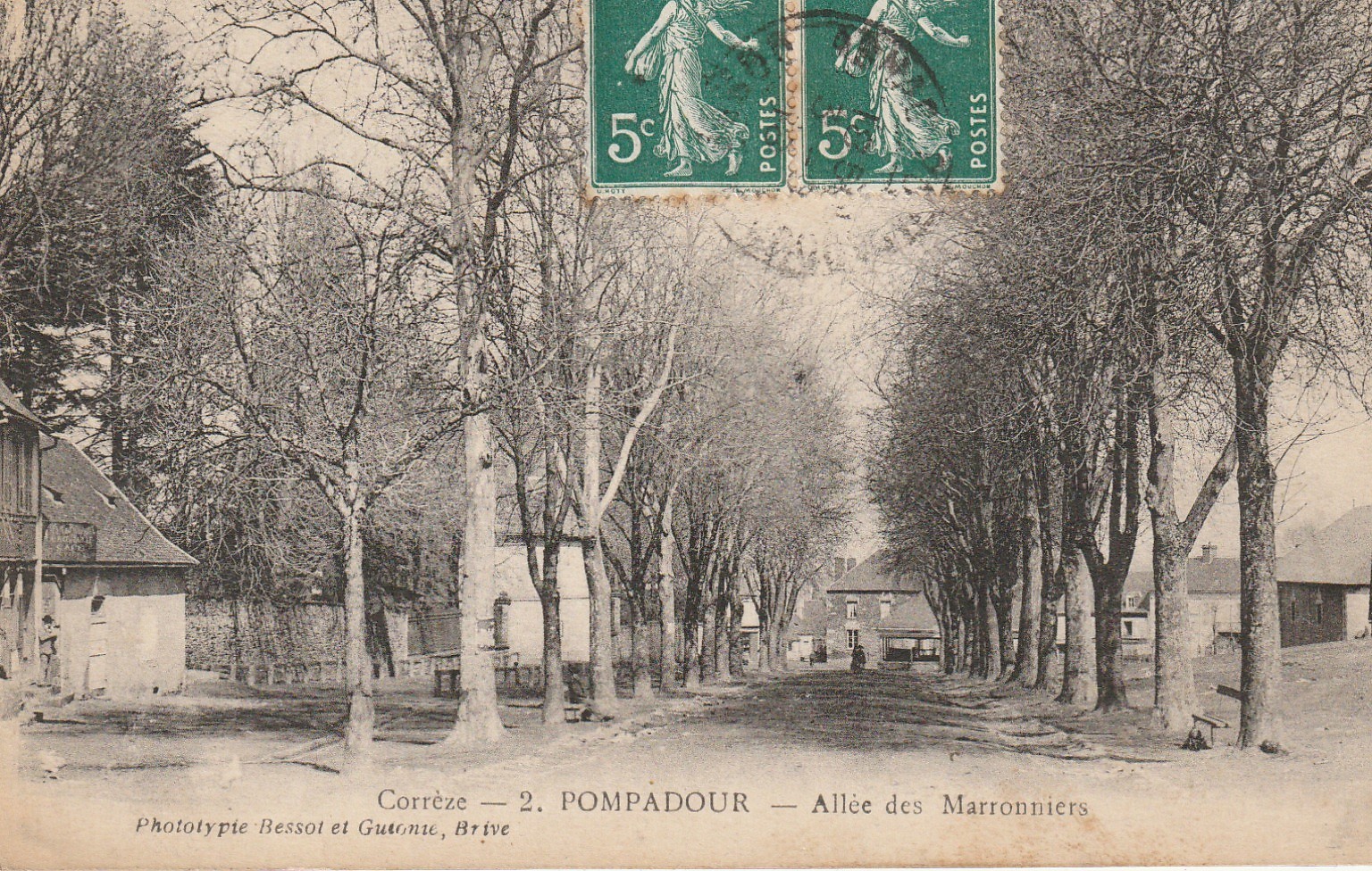 19 POMPADOUR. Allée des Marronniers en Corrèze 1918