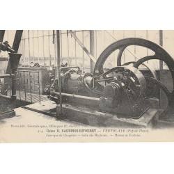63 VERTOLAYE. Usine Saudinos-Ritouret, Salle Machines fabrique de Chapelets, moteur et Turbine