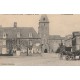 61 LONLAY-L'ABBAYE. Attelage devant l'Eglise et Mairie