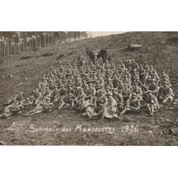 Photo cpsm petit format Militaires BITCHE. Souvenir des Manoeuvres 1926