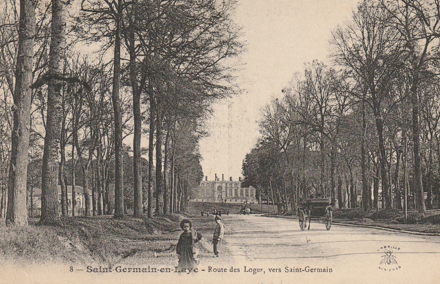 78 SAINT-GERMAIN-EN-LAYE. Le Château Route des Loges animation 1912