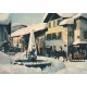 Photo cpsm grand format 74 MEGEVE. La vieille Fontaine et attelage traineau devant la Librairie