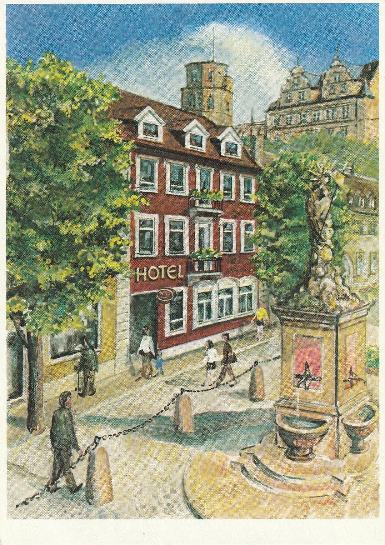 Cpsm grand format Allemagne HEIDELBERG. Hôtel garni am Kornmarkt