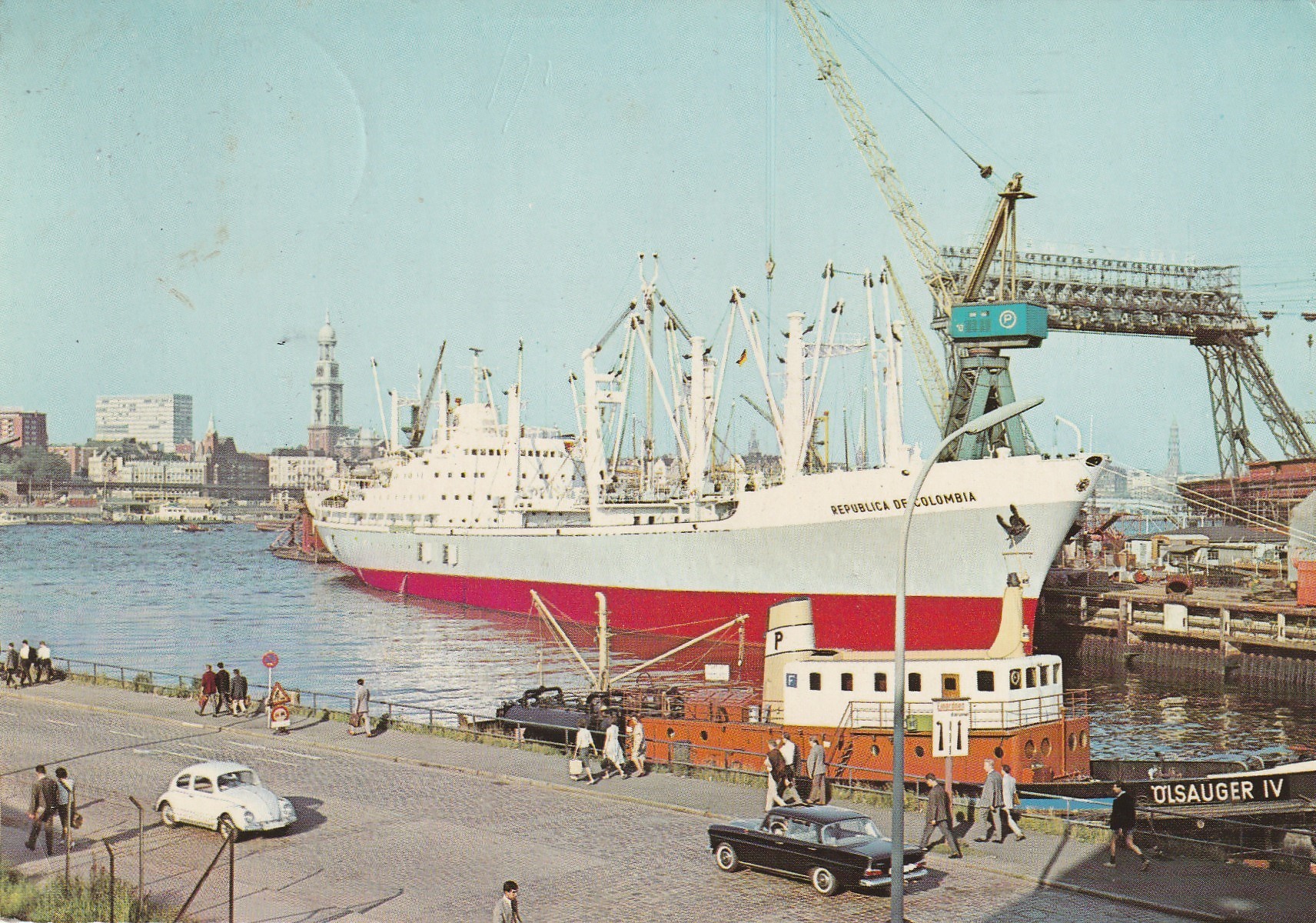 Photo Cpsm grand format Allemagne HAMBURG. Hafen navire paquebot 1970