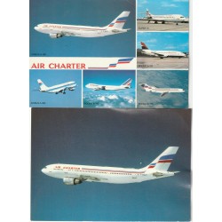 2 x Photo Cpsm grand format AVIATION. Air Charter, Air France et Air Inter. AIRBUS A-300