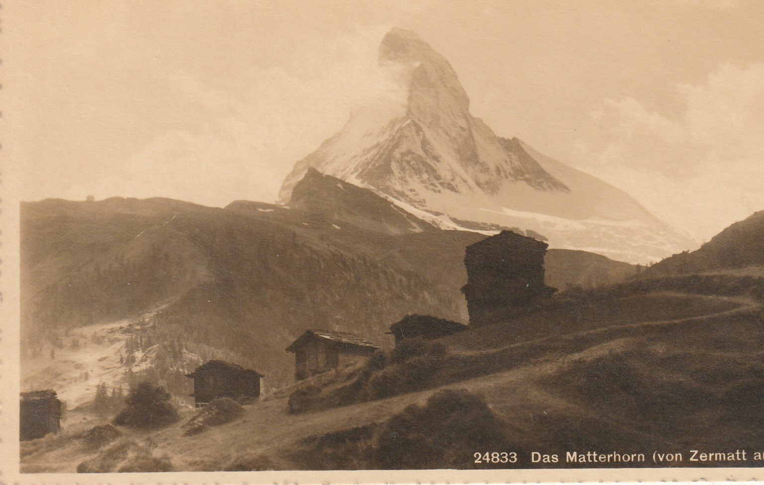 SUISSE. Das Matterhorn von Zermatt aus. vers 1922