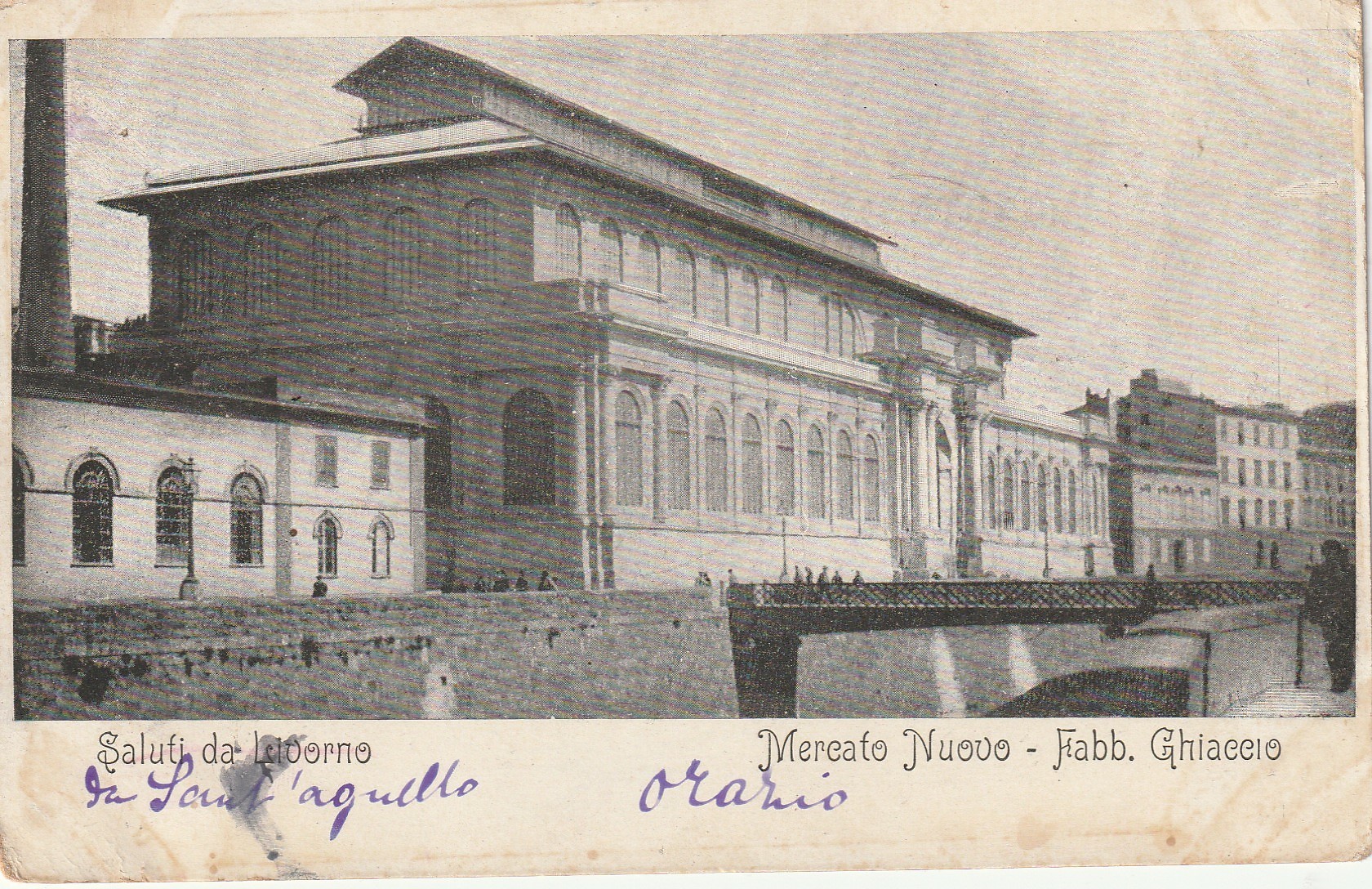Italia LIVORNO. Mercato Nuovo Fabbrica Ghiaccio verso 1900...