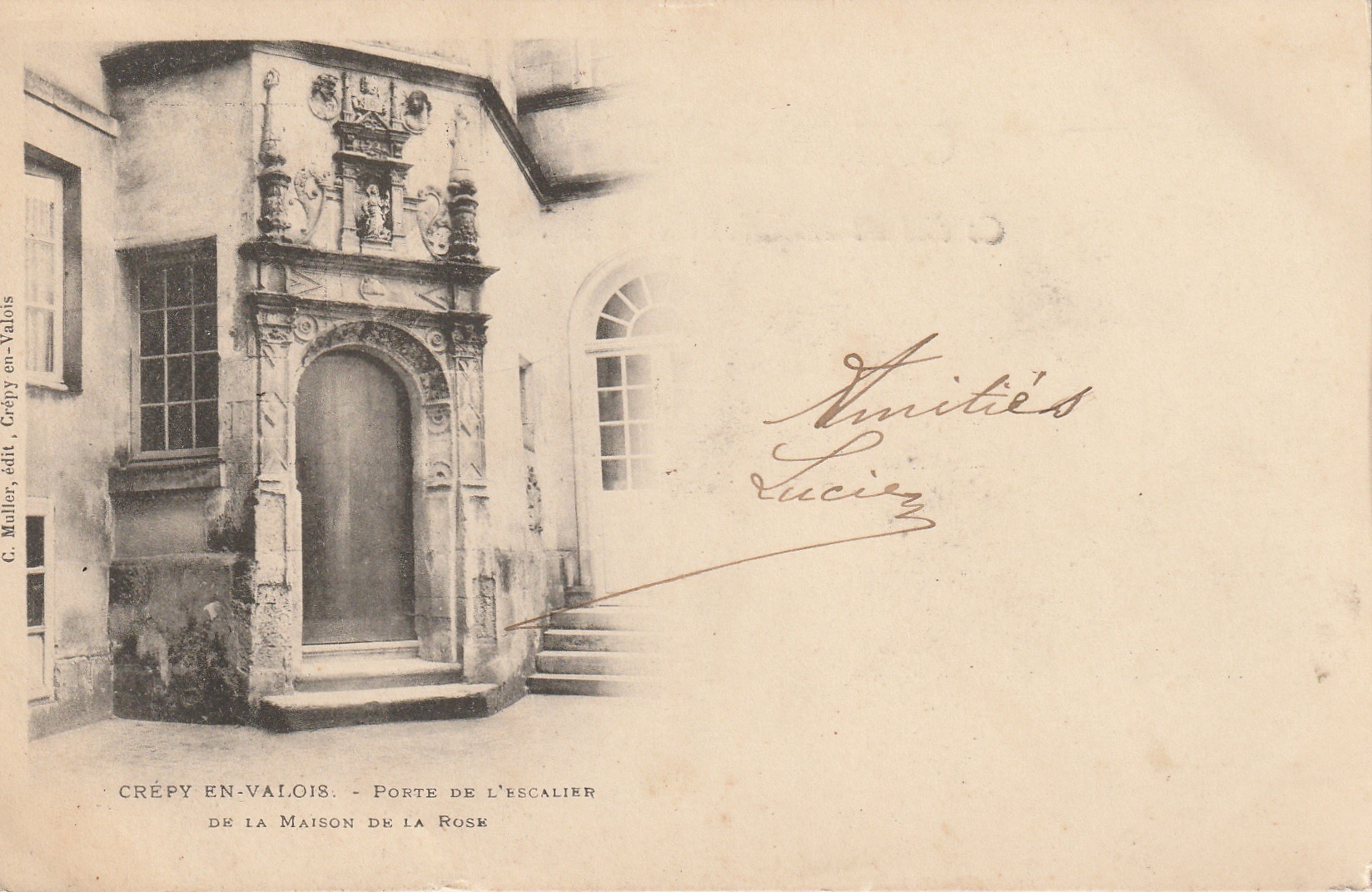 60 CREPY-EN-VALOIS. Porte escalier Maison de la Rose 1902