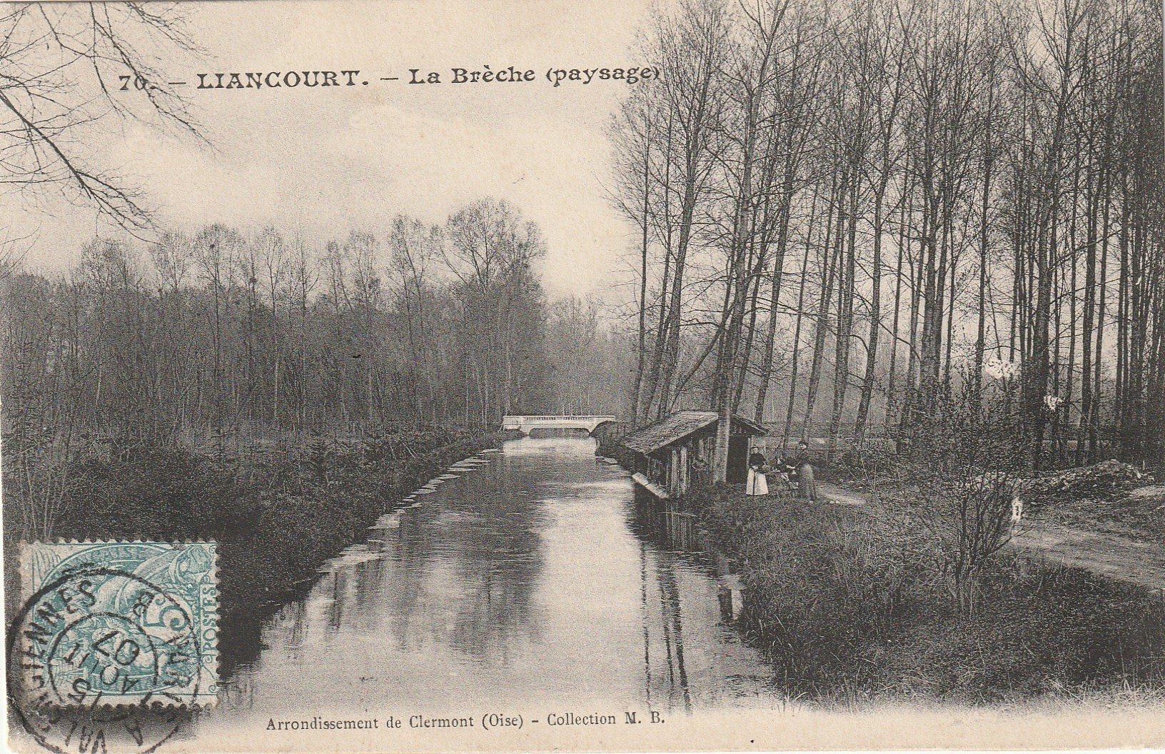 60 LIANCOURT. La Brèche paysage avec Lavoir 1907