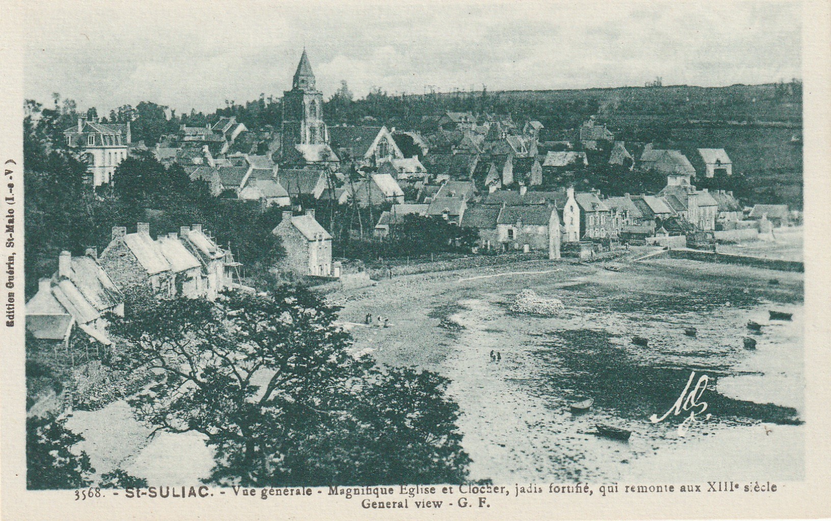 35 SAINT-SULIAC. Magnifique Eglise et Clocher bords de la Rance
