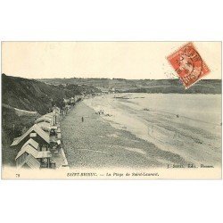 carte postale ancienne 22 SAINT-BRIEUC. La Plage de Saint-Laurent 1915