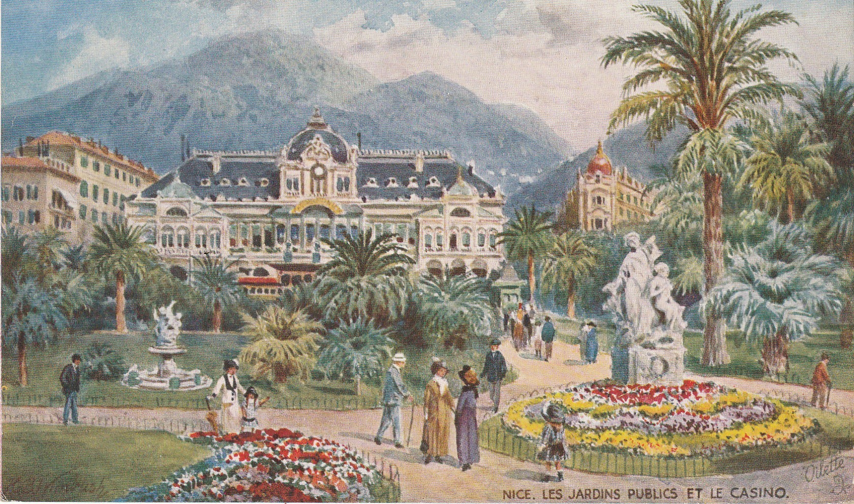 06 NICE. Les Jardins Publics et le Casino par Oilette