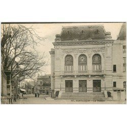 carte postale ancienne 03 MONTLUCON. Le Théâtre. Magasin Le Planteur de Caïffa au loin