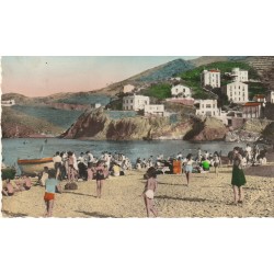 (Al) Photo cpsm petit format 66 CERBERE. La Plage et les Villas route d'Espagne