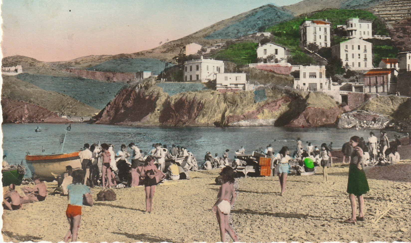 (Al) Photo cpsm petit format 66 CERBERE. La Plage et les Villas route d'Espagne